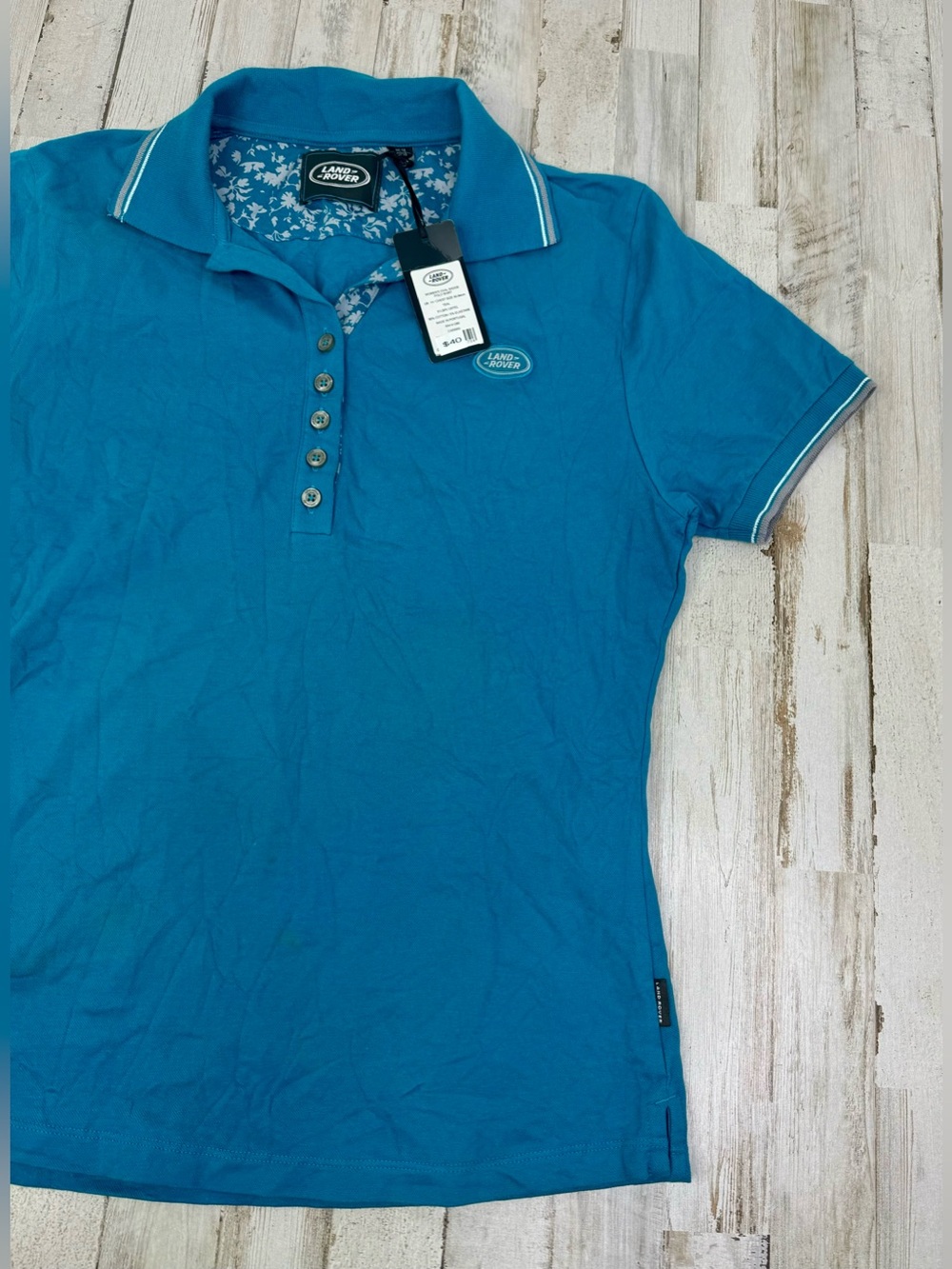Land Rover Polo Shirt Mens 10 Small Blue Logo Collared Preppy - Picture 2 of 9